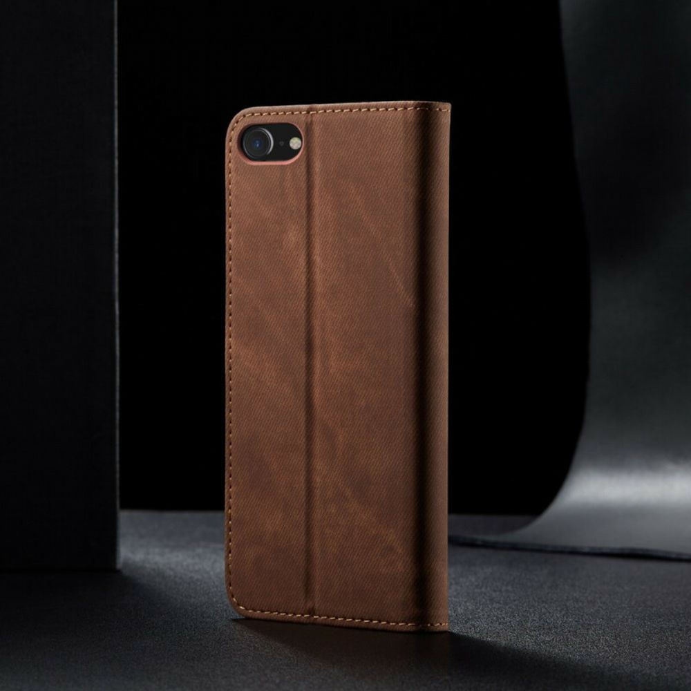 Schutzhülle Für iPhone SE 3 / SE 2 / 8 / 7 Flip Case Lederimitat Mit Jeansstruktur