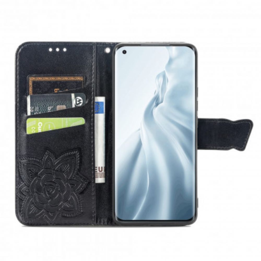 Flip Case Für Xiaomi Mi 11 5G Halbe Schmetterlinge