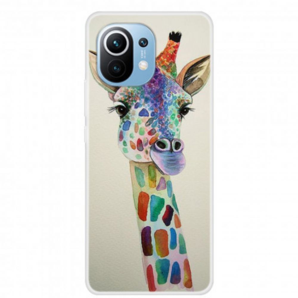 Handyhülle Für Xiaomi Mi 11 5G Bunte Giraffe