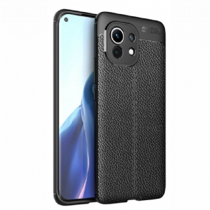 Handyhülle Für Xiaomi Mi 11 5G Doppellinie Litschi-leder-effekt