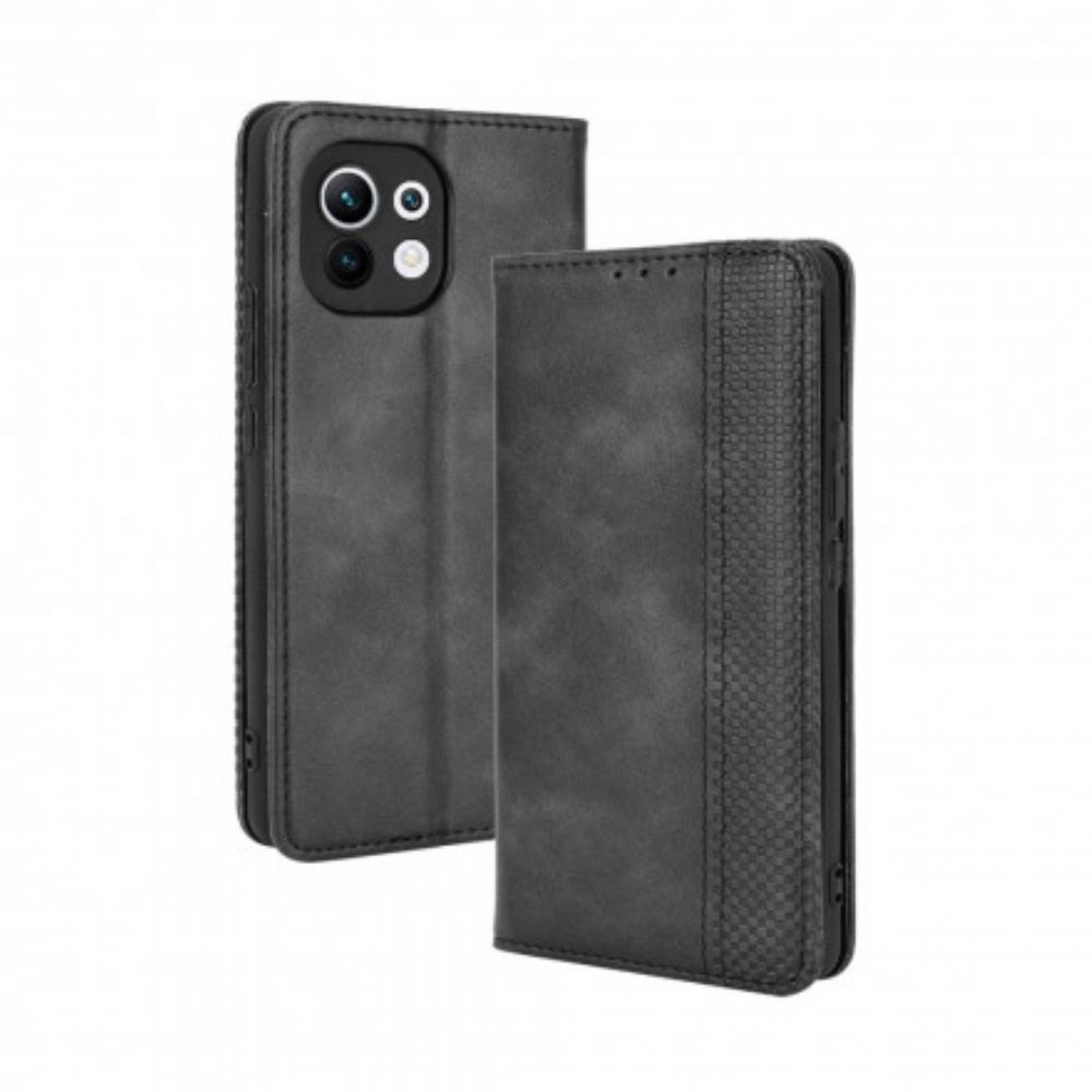 Schutzhülle Für Xiaomi Mi 11 5G Flip Case Stilisierter Vintage-ledereffekt