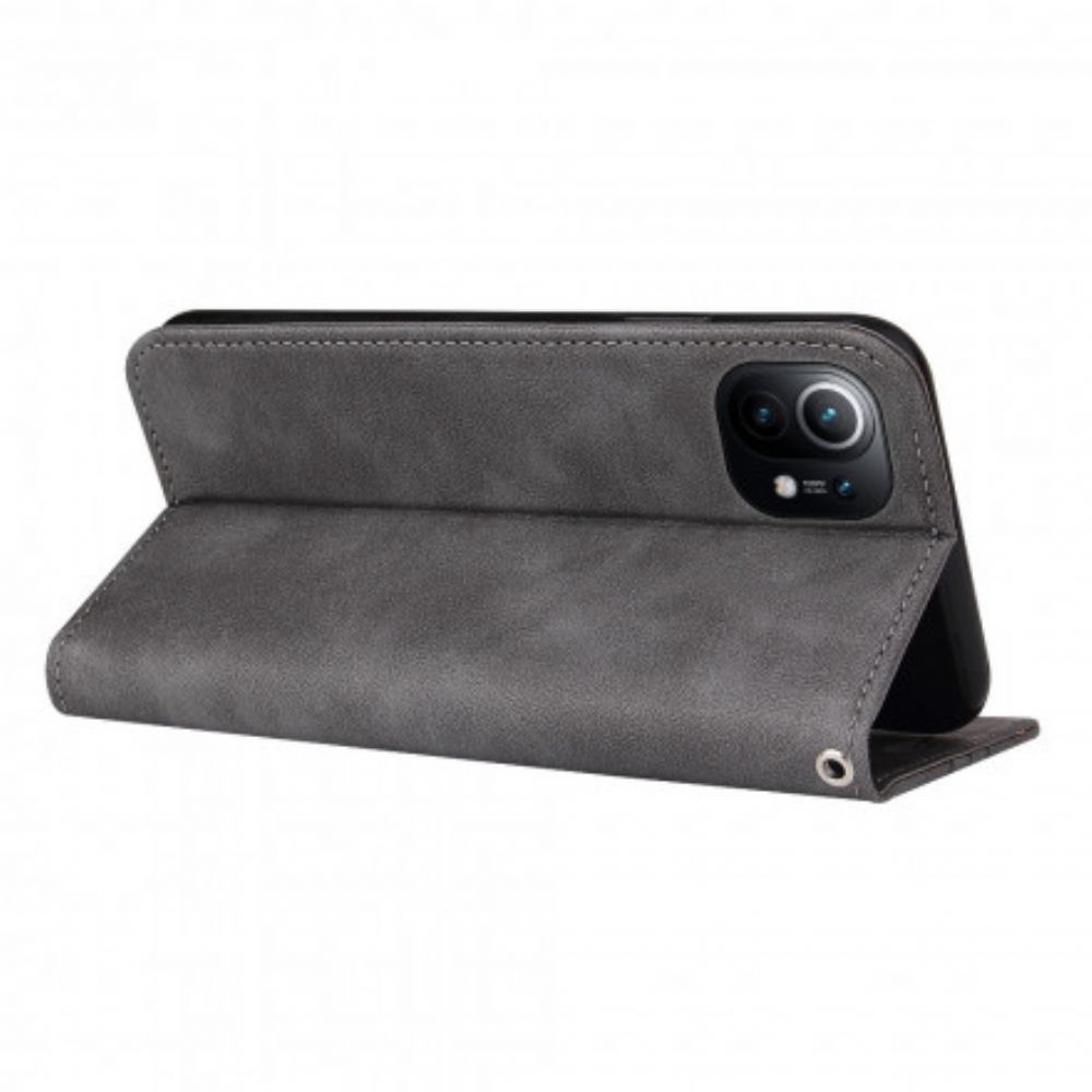 Schutzhülle Für Xiaomi Mi 11 5G Flip Case Wellenleder-stil