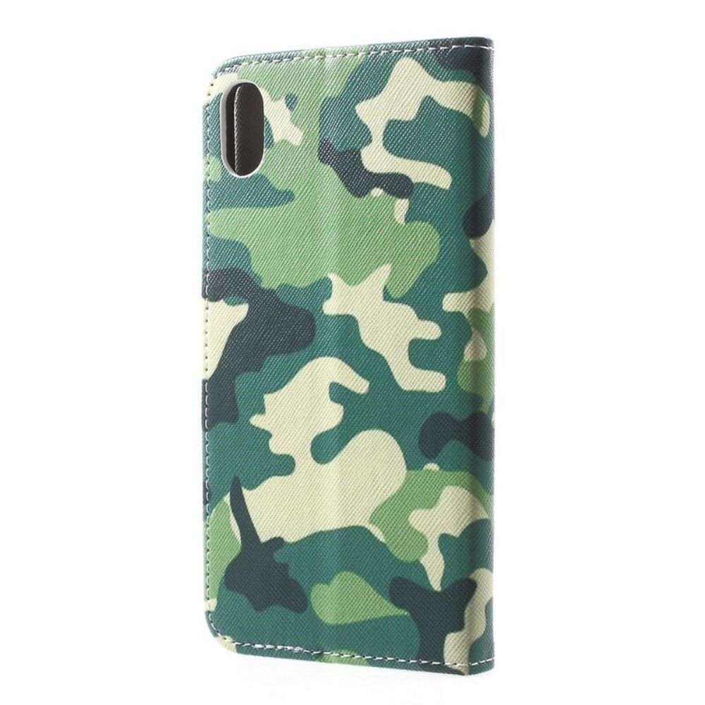 Flip Case Für iPhone XR Militärische Tarnung