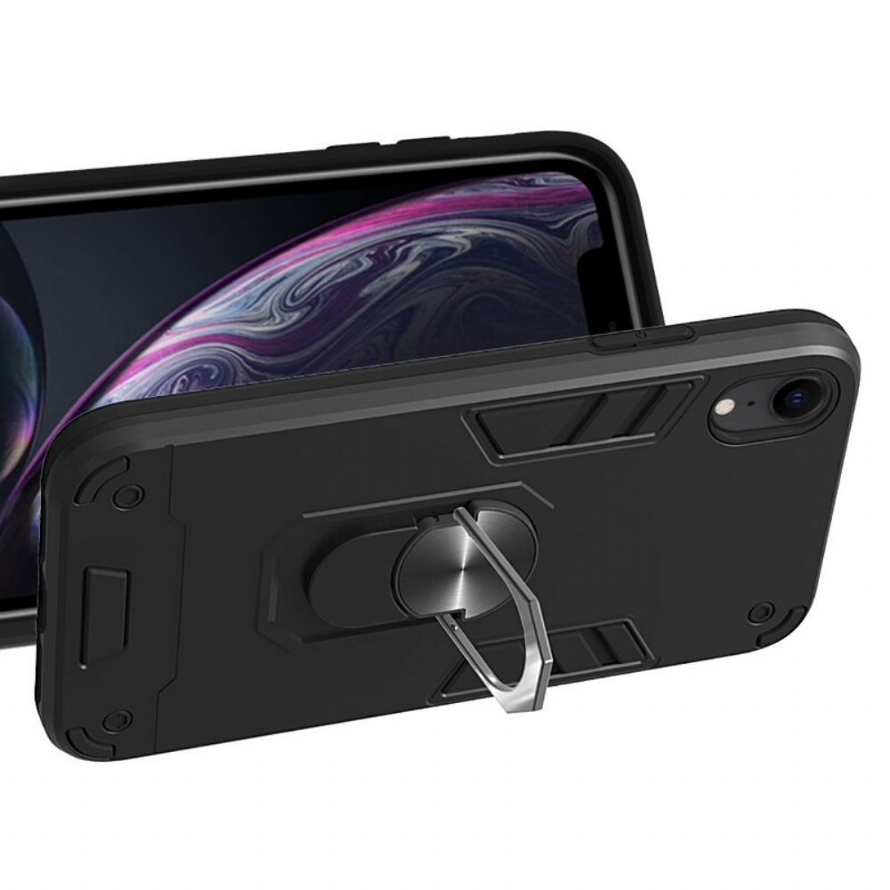 Handyhülle Für iPhone XR Abnehmbarer Stützring Metallic