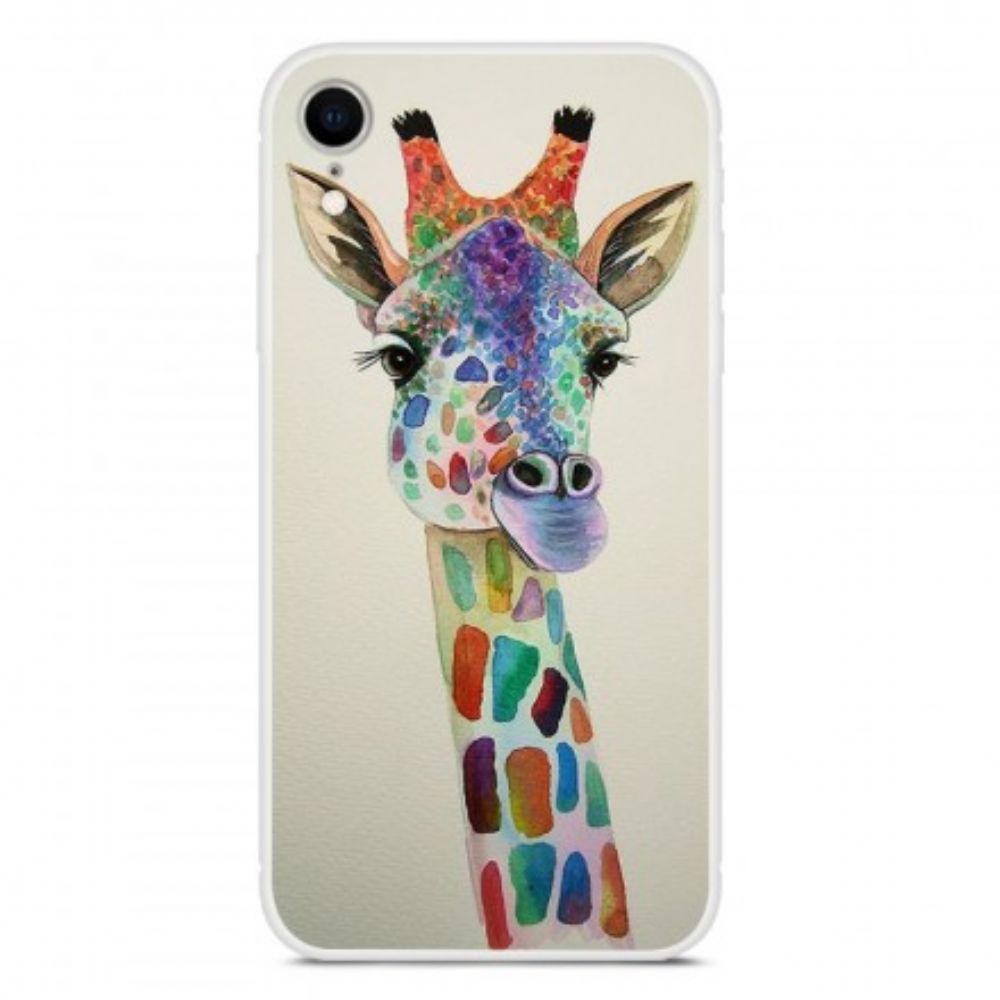 Handyhülle Für iPhone XR Bunte Giraffe