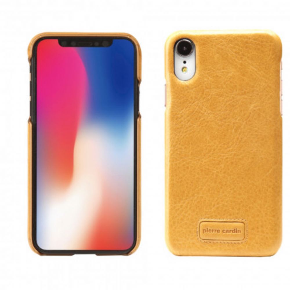 Handyhülle Für iPhone XR Echtes Pierre Cardin Litschi-leder