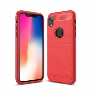 Handyhülle Für iPhone XR Gebürstete Kohlefaser