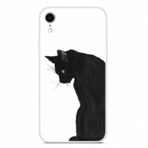 Hülle Für iPhone XR Denkende Schwarze Katze