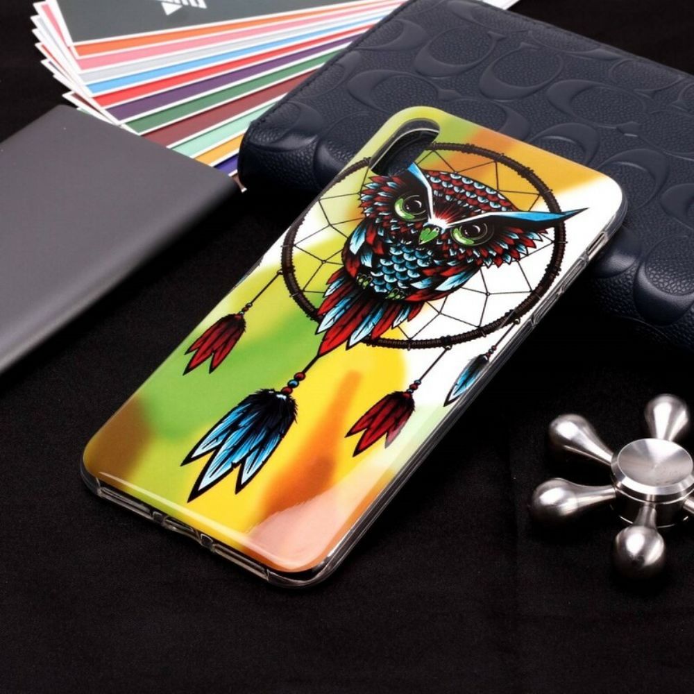 Hülle Für iPhone XR Fluoreszierender Eulen-traumfänger