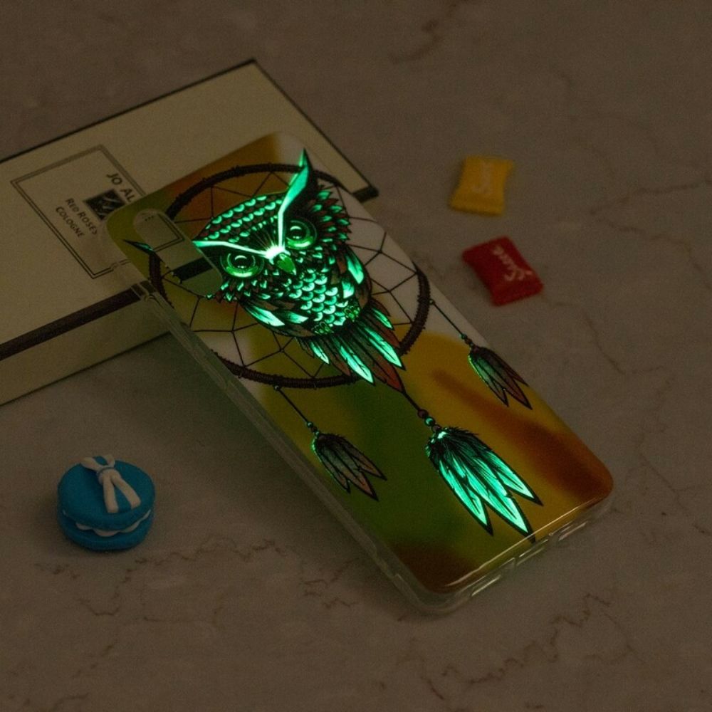 Hülle Für iPhone XR Fluoreszierender Eulen-traumfänger