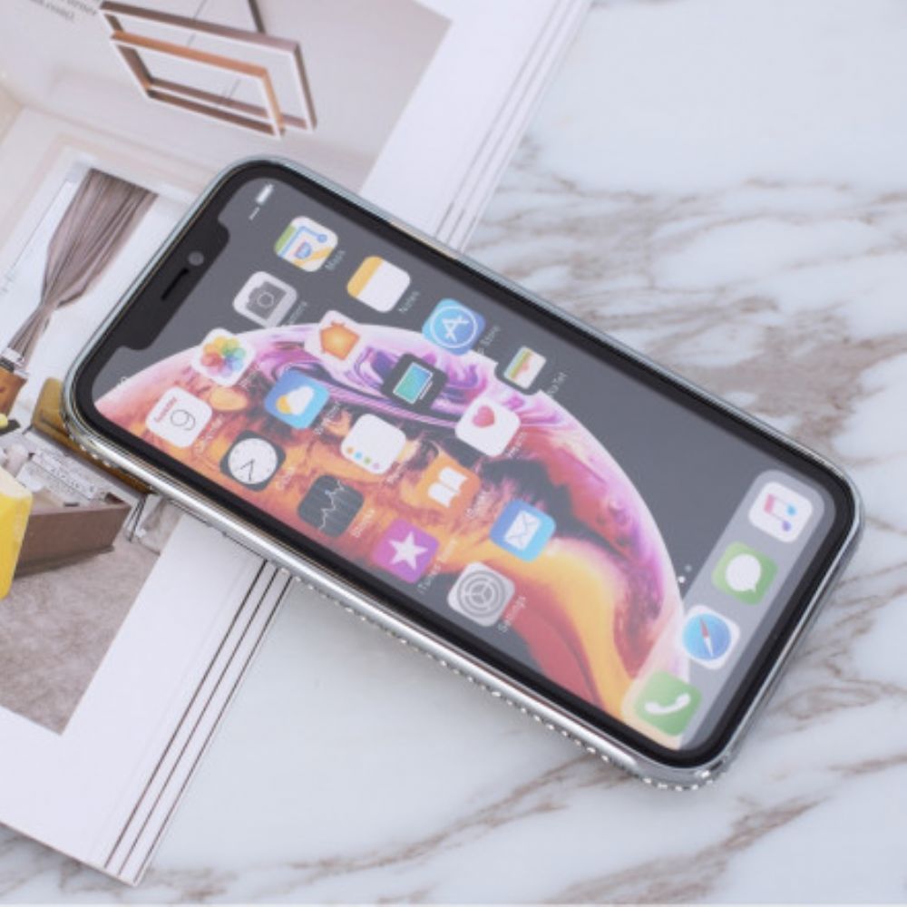 Hülle Für iPhone XR Ring Mit Pailletten Und Diamanten