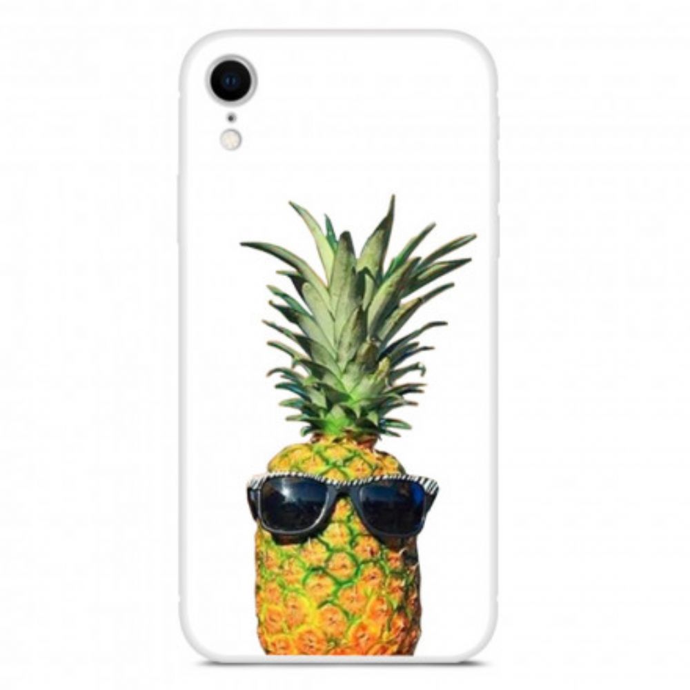 Hülle Für iPhone XR Transparente Ananas Mit Brille