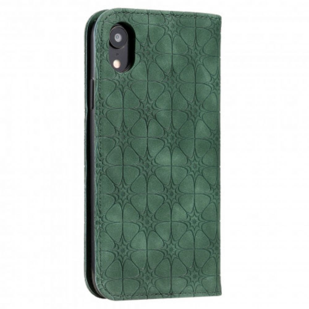 Schutzhülle Für iPhone XR Flip Case Barockblumen