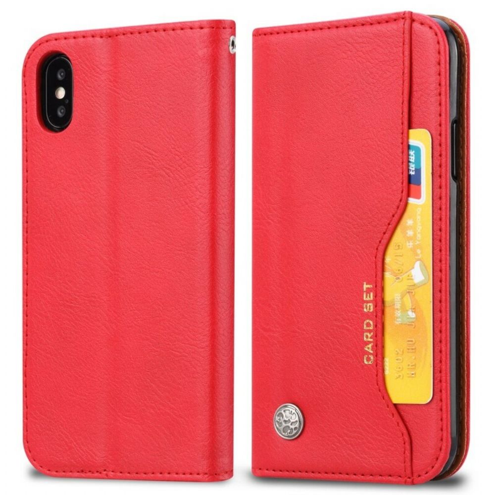 Schutzhülle Für iPhone XR Flip Case Kartenetui Aus Kunstleder