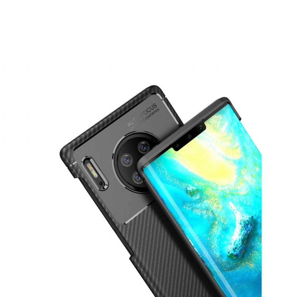 Handyhülle Für Huawei Mate 30 Pro Flexible Kohlefaserstruktur