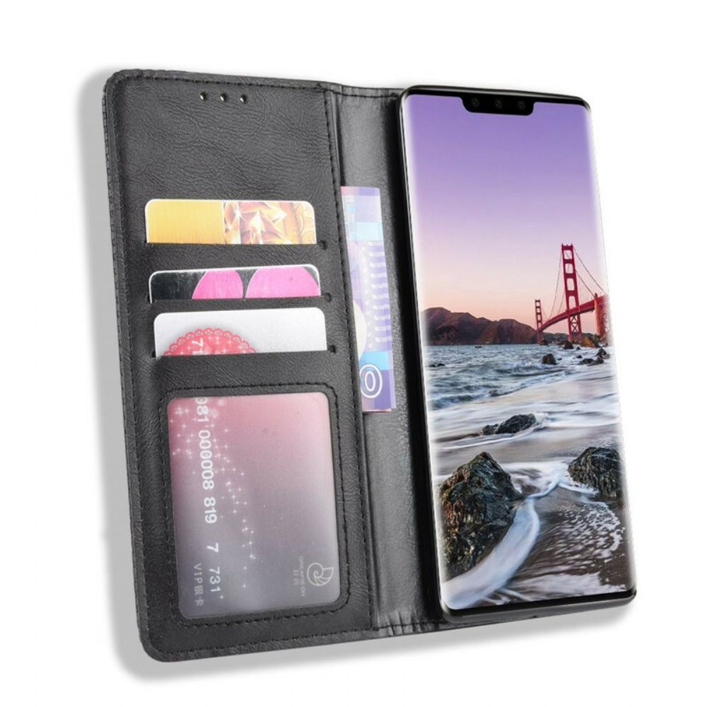 Schutzhülle Für Huawei Mate 30 Pro Flip Case Stilisierter Vintage-ledereffekt