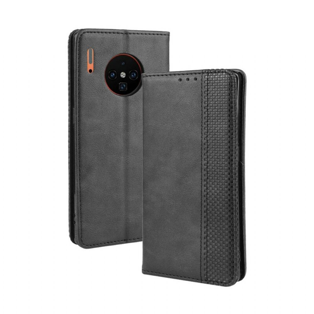 Schutzhülle Für Huawei Mate 30 Pro Flip Case Stilisierter Vintage-ledereffekt