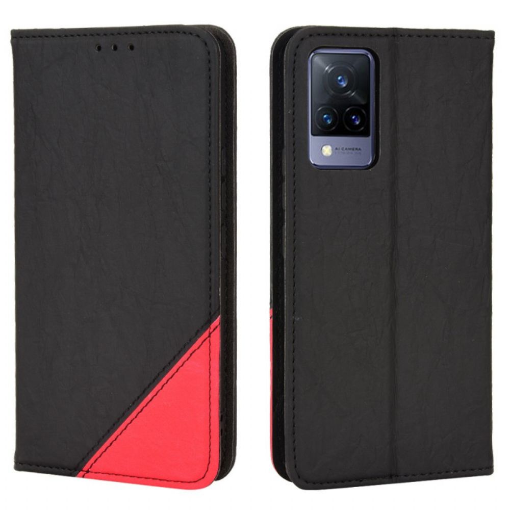 Schutzhülle Für Vivo V21 5G Flip Case Slant Bicolor Kunstleder