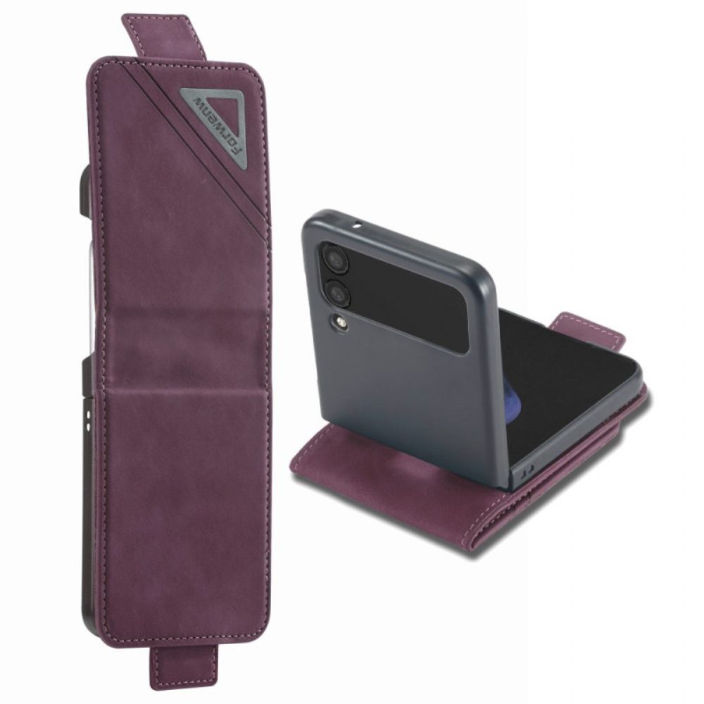 Flip Case Für Samsung Galaxy Z Flip 4 Flip Case Ledereffekt Vorderw