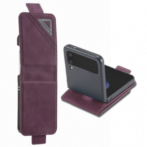 Flip Case Für Samsung Galaxy Z Flip 4 Flip Case Ledereffekt Vorderw