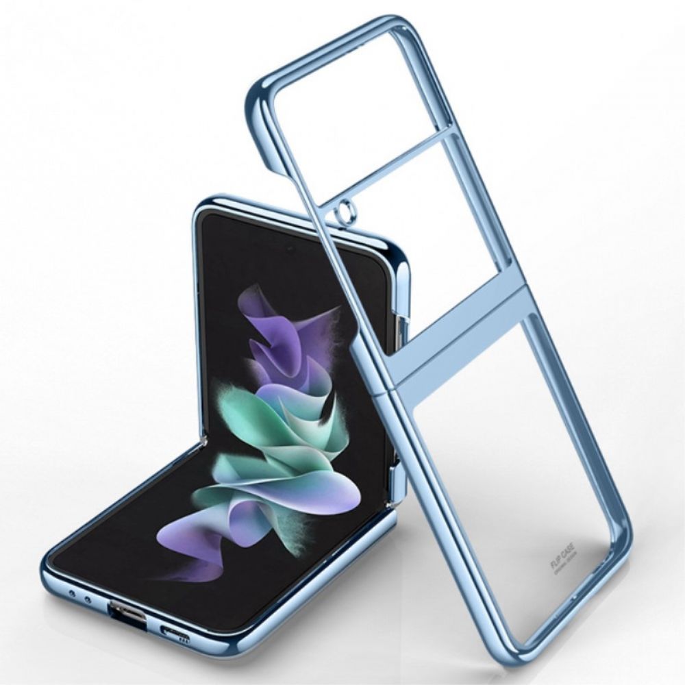 Handyhülle Für Samsung Galaxy Z Flip 4 Flip Case Kontur Metallic Transparent