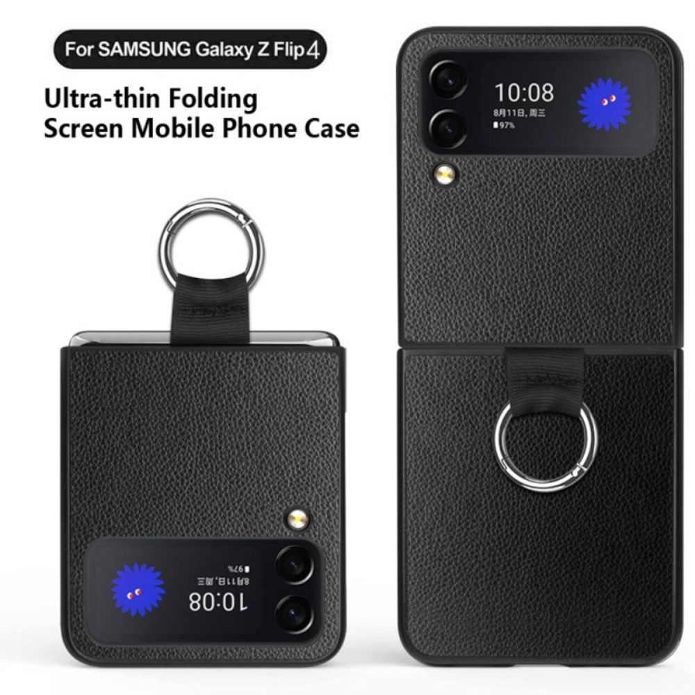 Handyhülle Für Samsung Galaxy Z Flip 4 Flip Case Litschileder Mit Ring