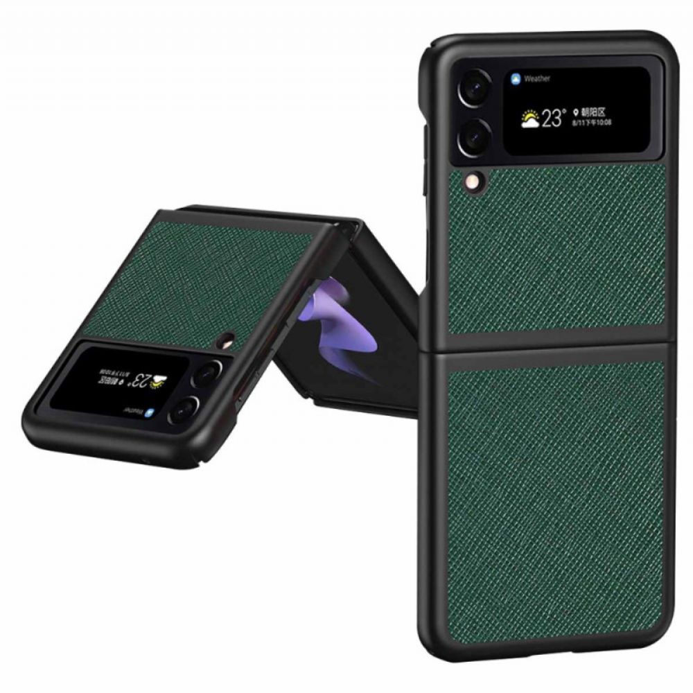 Handyhülle Für Samsung Galaxy Z Flip 4 Flip Case Strukturierter Lederstil