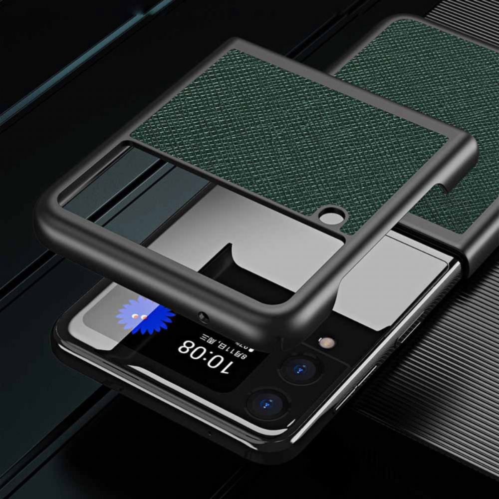 Handyhülle Für Samsung Galaxy Z Flip 4 Flip Case Strukturierter Lederstil