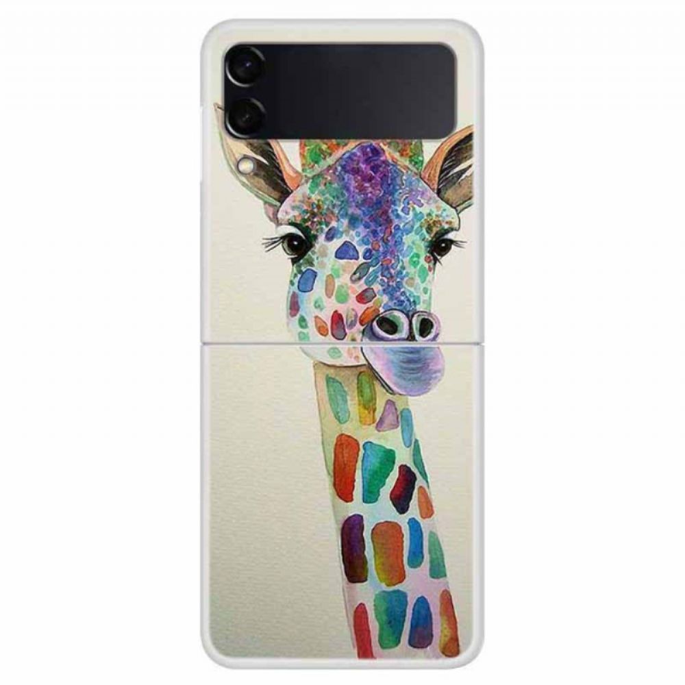 Hülle Für Samsung Galaxy Z Flip 4 Flip Case Bunte Giraffe