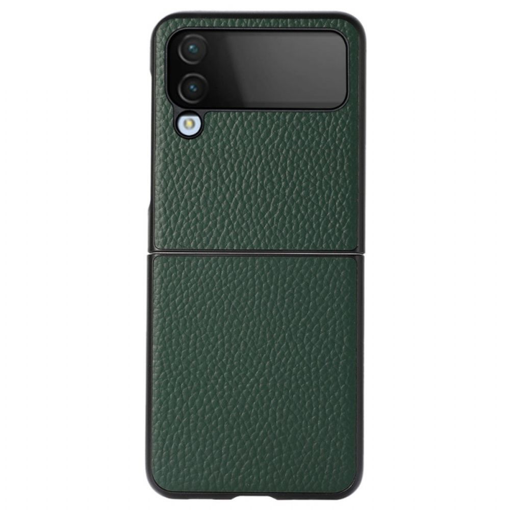 Hülle Für Samsung Galaxy Z Flip 4 Flip Case Echtes Litschi-leder