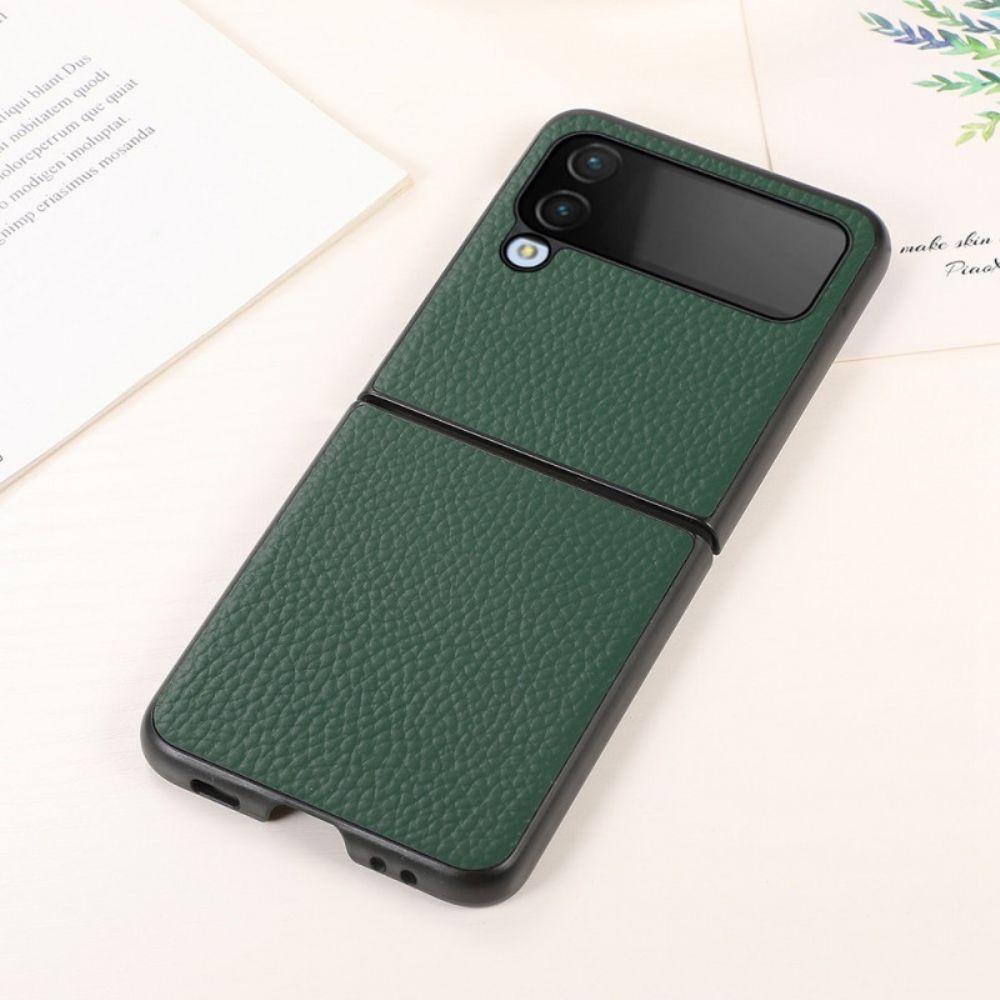 Hülle Für Samsung Galaxy Z Flip 4 Flip Case Echtes Litschi-leder