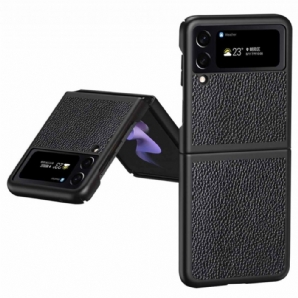 Hülle Für Samsung Galaxy Z Flip 4 Flip Case Echtes Litschifarbenes Leder