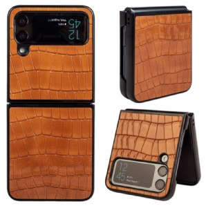 Hülle Für Samsung Galaxy Z Flip 4 Flip Case Gemalte Krokodilleder-optik