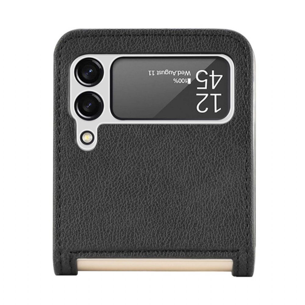 Hülle Für Samsung Galaxy Z Flip 4 Flip Case Kartenetui Im Litschi-leder-stil