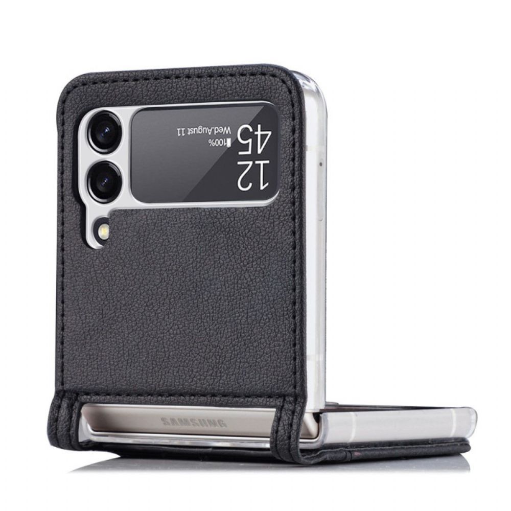 Hülle Für Samsung Galaxy Z Flip 4 Flip Case Kartenetui Im Litschi-leder-stil