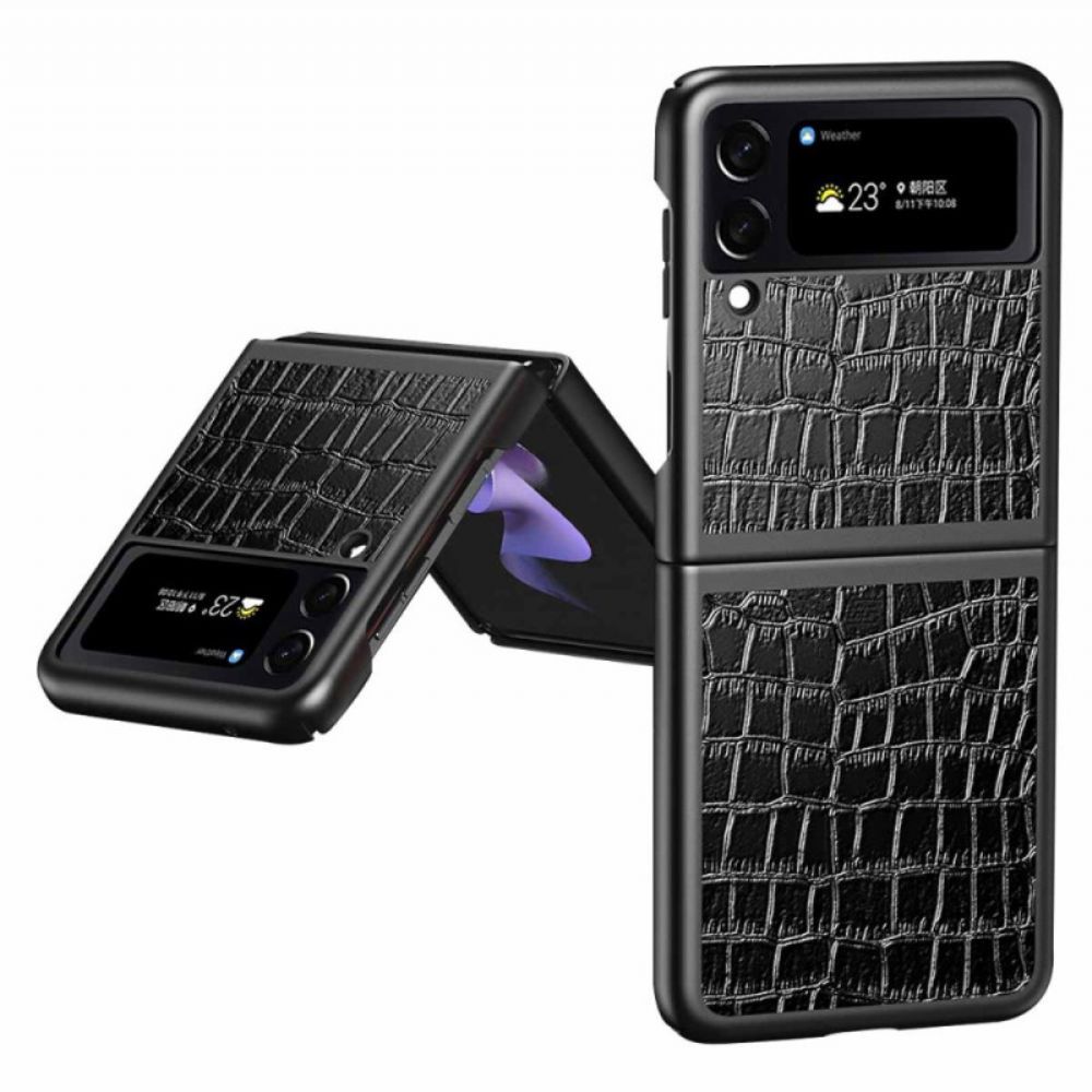 Hülle Für Samsung Galaxy Z Flip 4 Flip Case Krokodilleder-stil