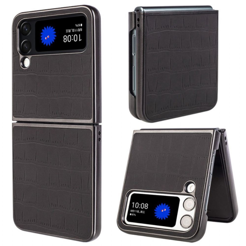 Hülle Für Samsung Galaxy Z Flip 4 Flip Case Krokodilleder-stil