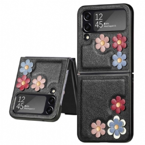 Hülle Für Samsung Galaxy Z Flip 4 Flip Case Kunstleder Blumen