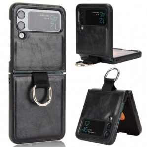 Hülle Für Samsung Galaxy Z Flip 4 Flip Case Leder Style Mit Ring