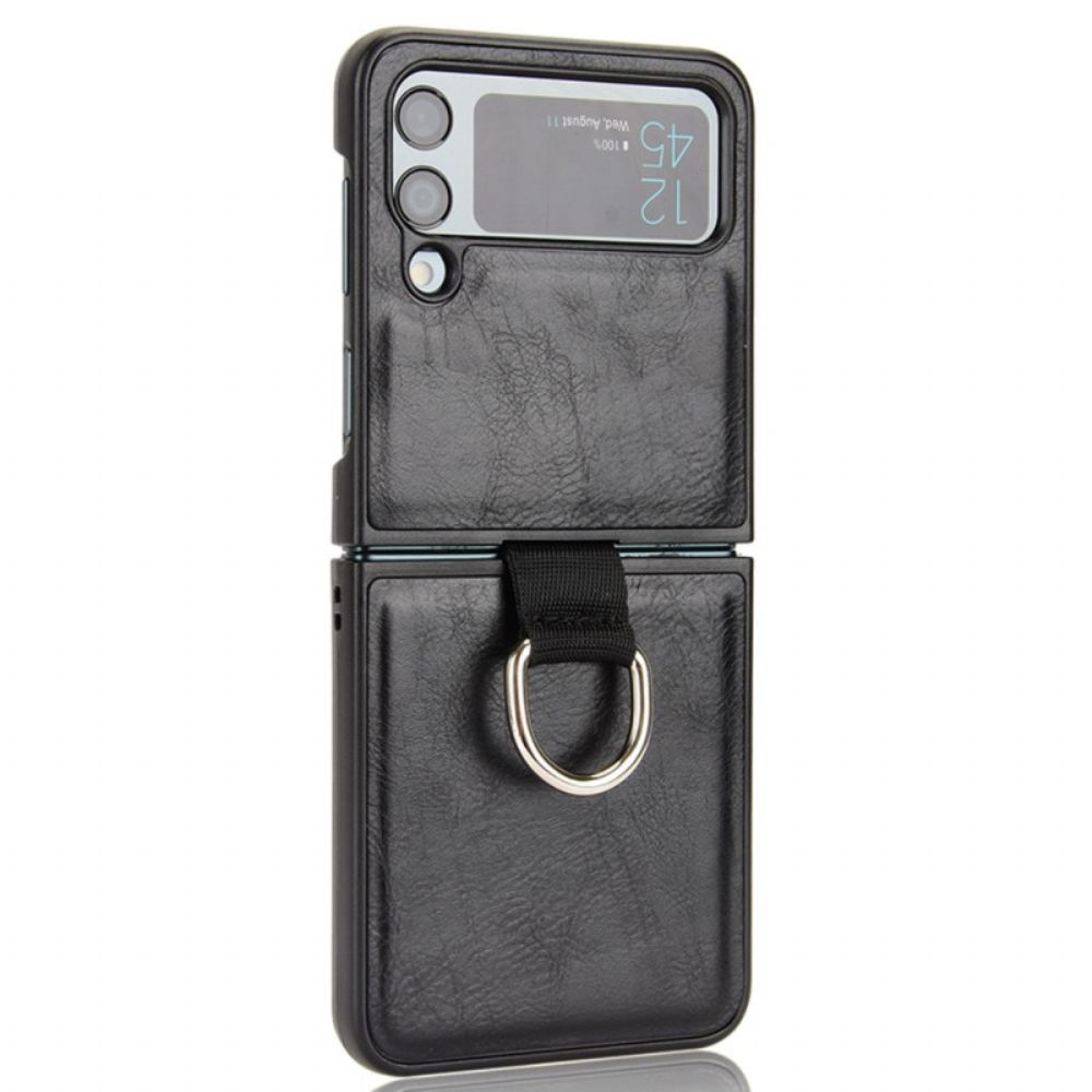 Hülle Für Samsung Galaxy Z Flip 4 Flip Case Leder Style Mit Ring