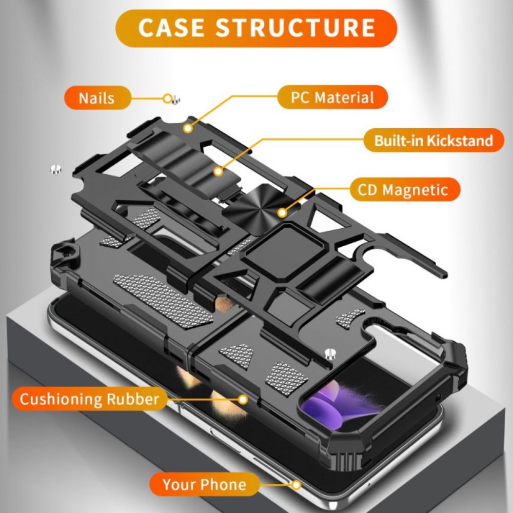 Hülle Für Samsung Galaxy Z Flip 4 Flip Case Militärisch Widerstandsfähig Abnehmbar