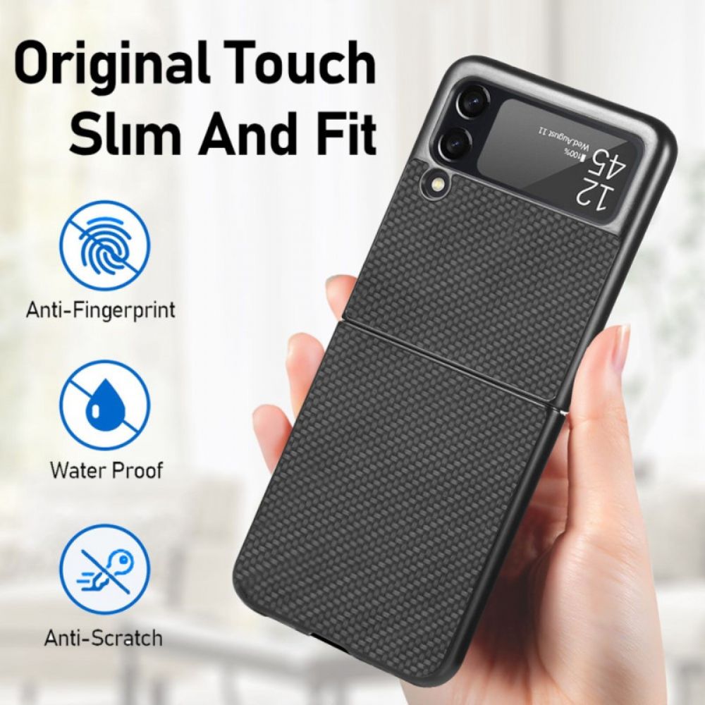 Hülle Für Samsung Galaxy Z Flip 4 Flip Case Strukturierte Kohlefaser