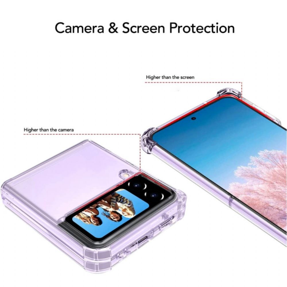 Hülle Für Samsung Galaxy Z Flip 4 Flip Case Transparente Verstärkte Ecken