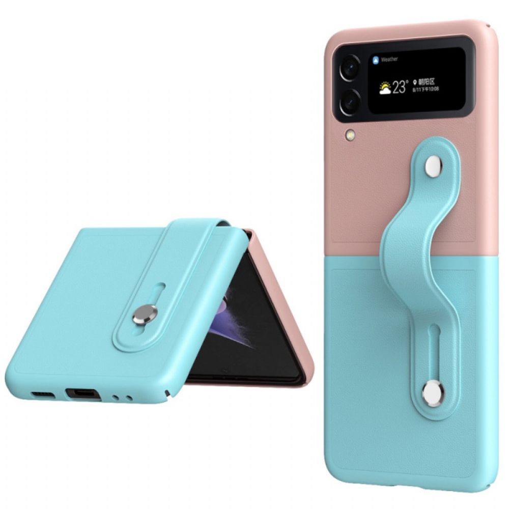 Hülle Für Samsung Galaxy Z Flip 4 Flip Case Zweifarbiger Riemen