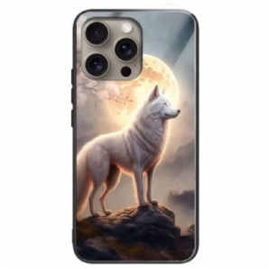 Hülle iPhone 16 Pro Max Gehärtetes Glas Moonlight Wolf