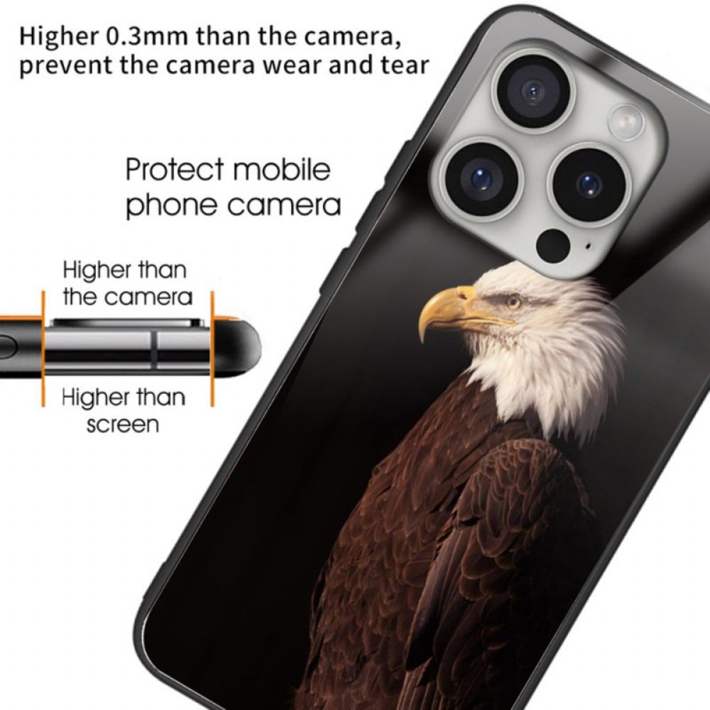 Hülle iPhone 16 Pro Max Handyhülle Eagle-musterdruck Aus Gehärtetem Glas