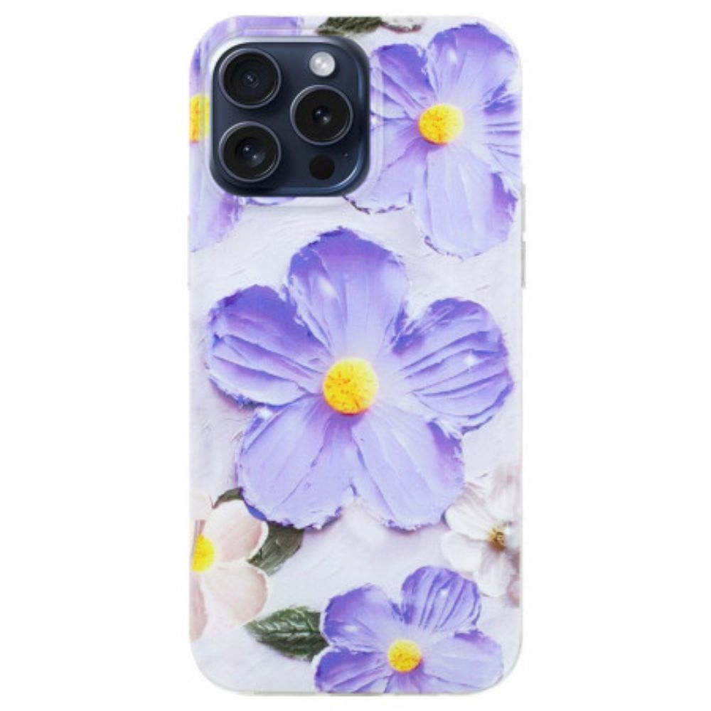 Hülle iPhone 16 Pro Max Handyhülle Lila Blumen