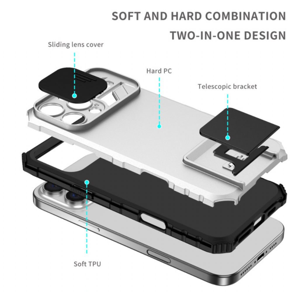 Hülle iPhone 16 Pro Max Handyhülle Mit Kameraschieber Und Halterung