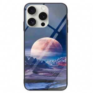 Hülle iPhone 16 Pro Max White Planet Gehärtetes Glas