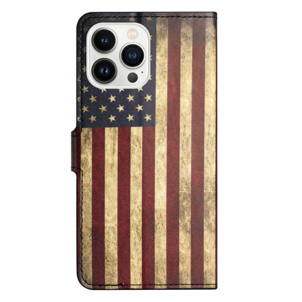 Lederhüllen iPhone 16 Pro Max Amerikanische Flagge